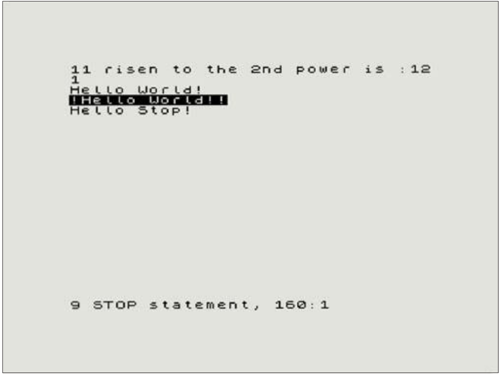 Fig. 3 - Screen output from the example procedures