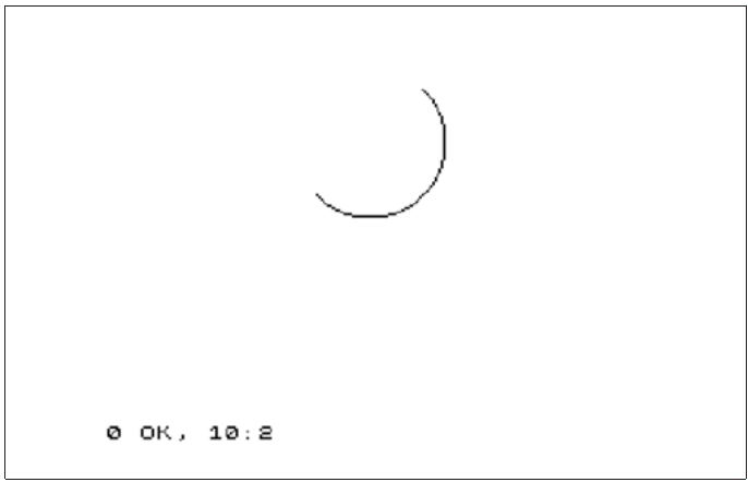 Fig. 14 – Arc drawn with DRAW statement