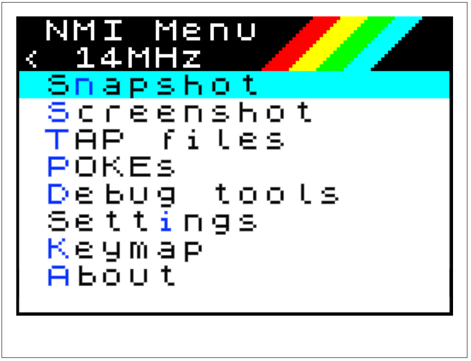 Fig. 23 – NMI main menu