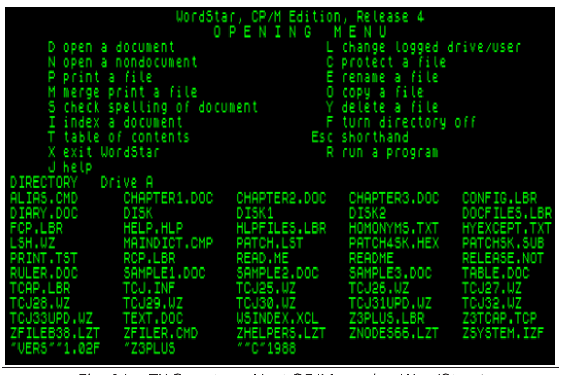 Fig. 31 – ZX Spectrum Next CP/M running WordStar 4