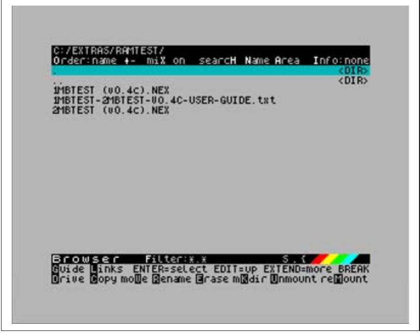 Fig. 38 – Using the browser to launch 2MBTEST