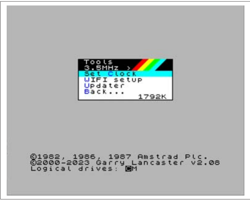 Fig. 40 – NextZXOS Tools submenu