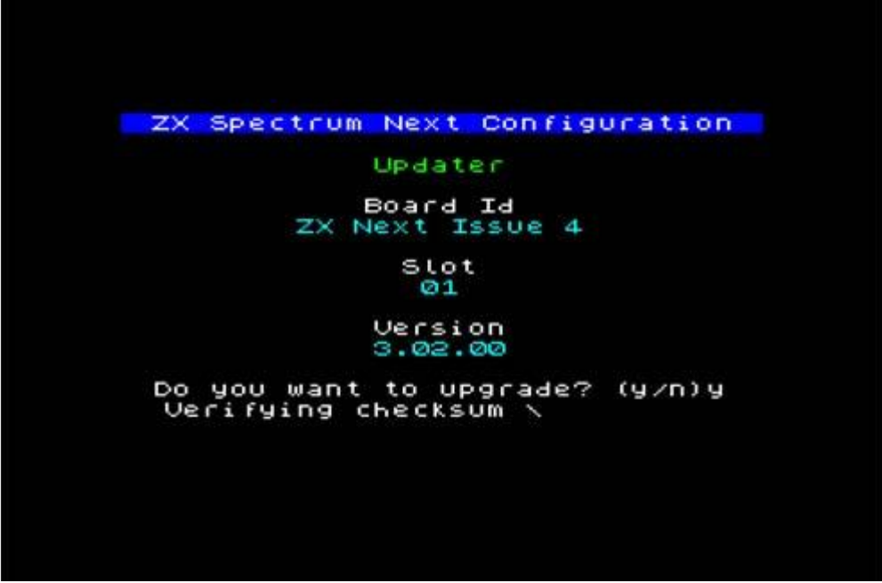 Fig. 50 – Core update screen