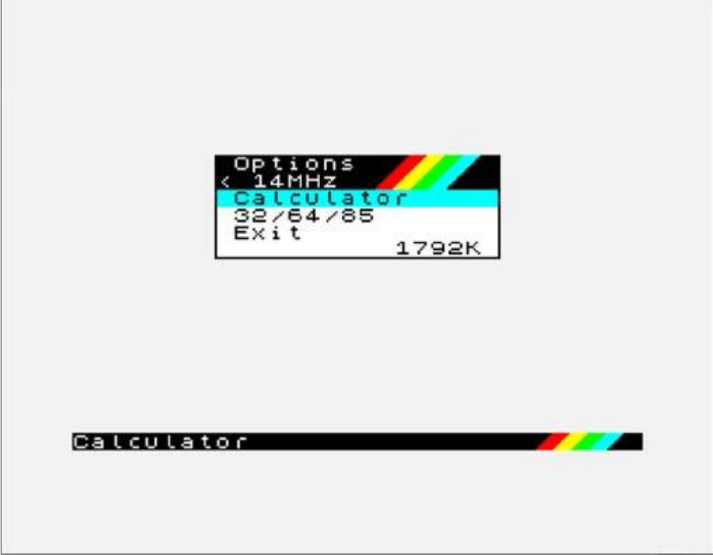 Fig. 55 – Calculator Options Menu